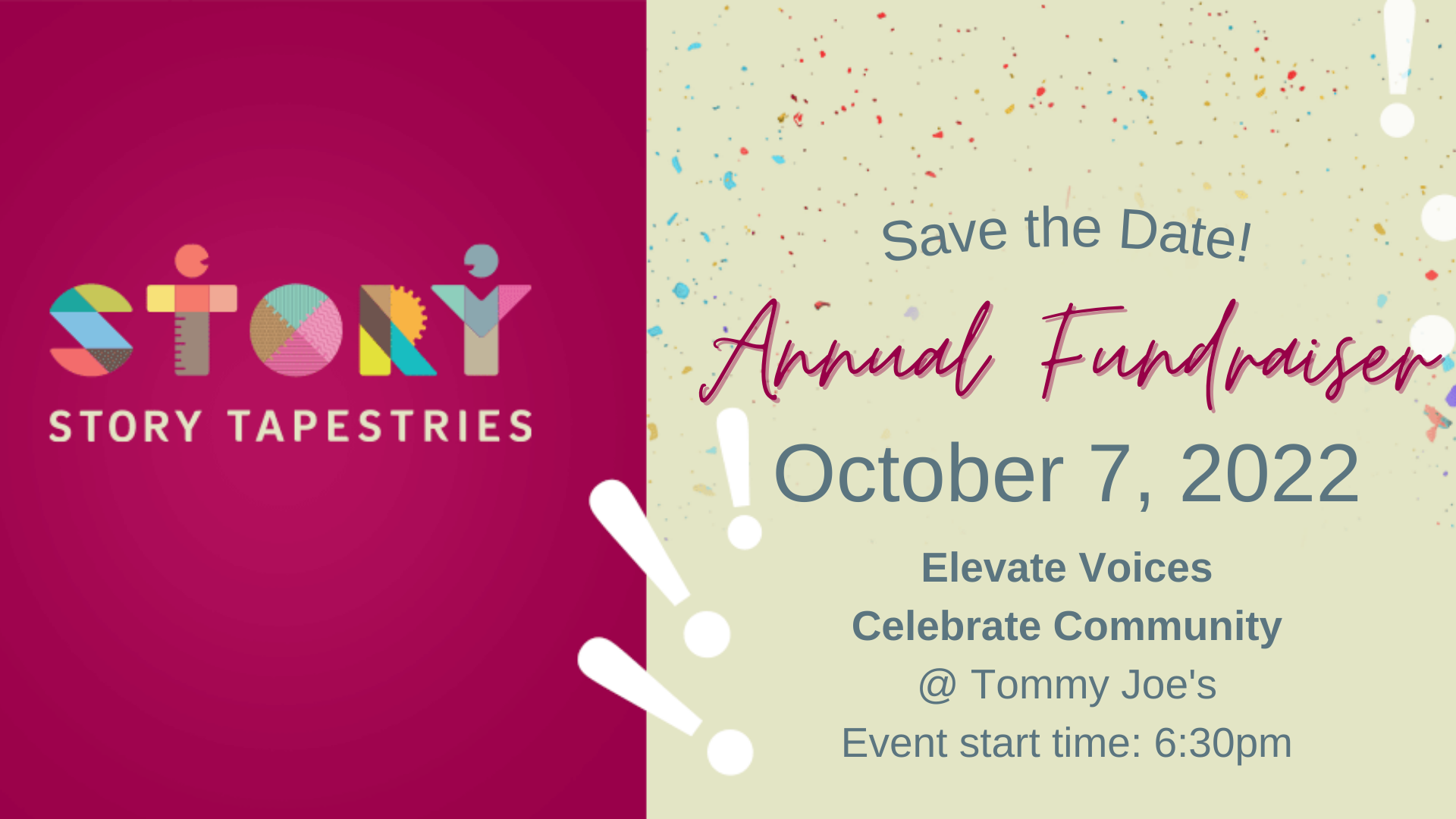 Save the Date - Annual Fundraiser October 7, 2022 Save the Date - Annual Fundraiser October 7, 2022
